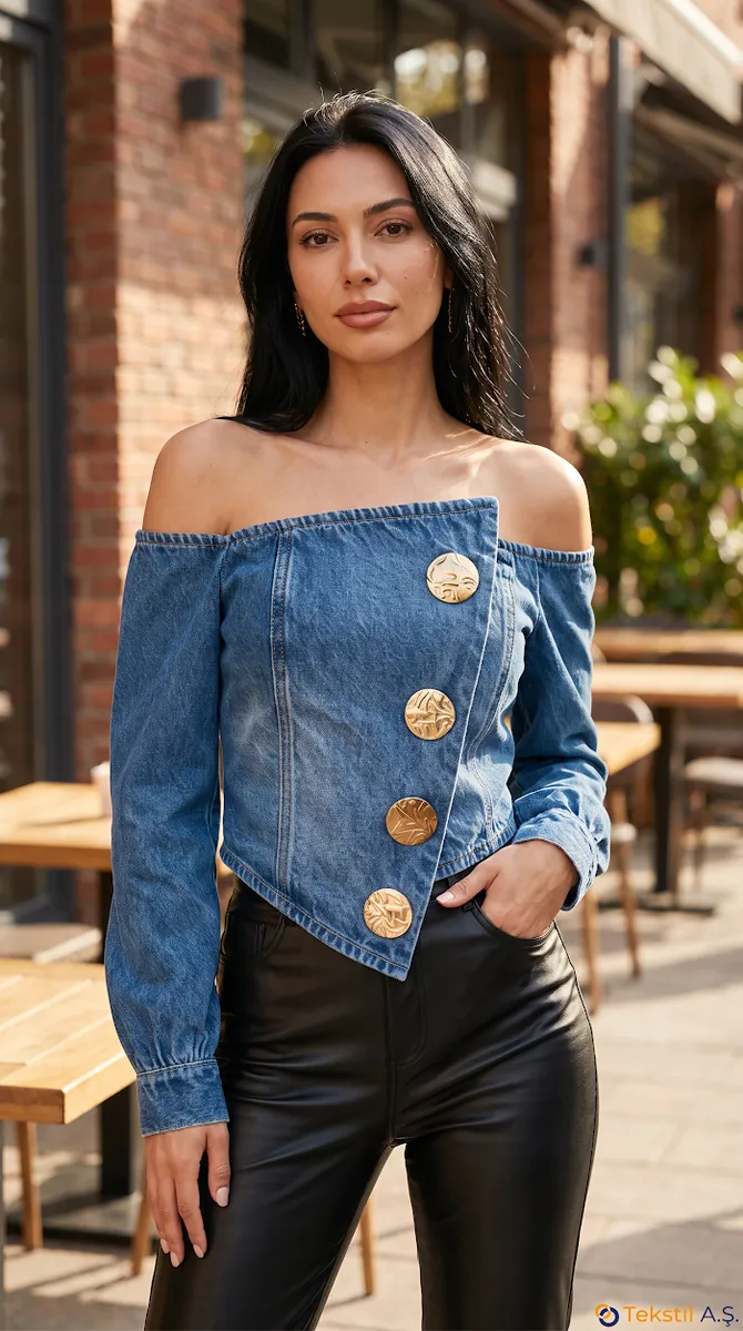 Drop Shoulder Relaxed Denim Shirt
