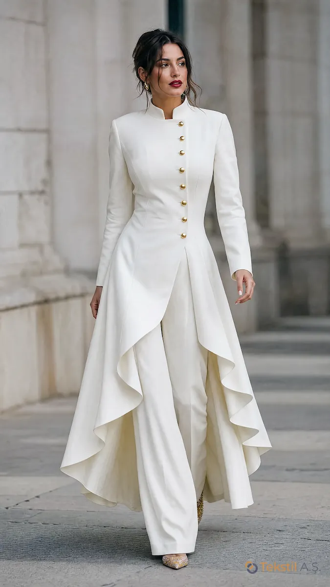 Longline Blazer and Trouser Set in Medina Silk